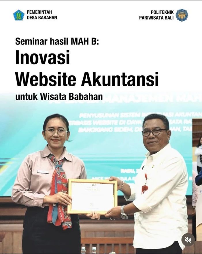 SEMINAR HASIL MAH B : INOVASI WEBSITE AKUNTANSI UNTUK WISATA BABAHAN